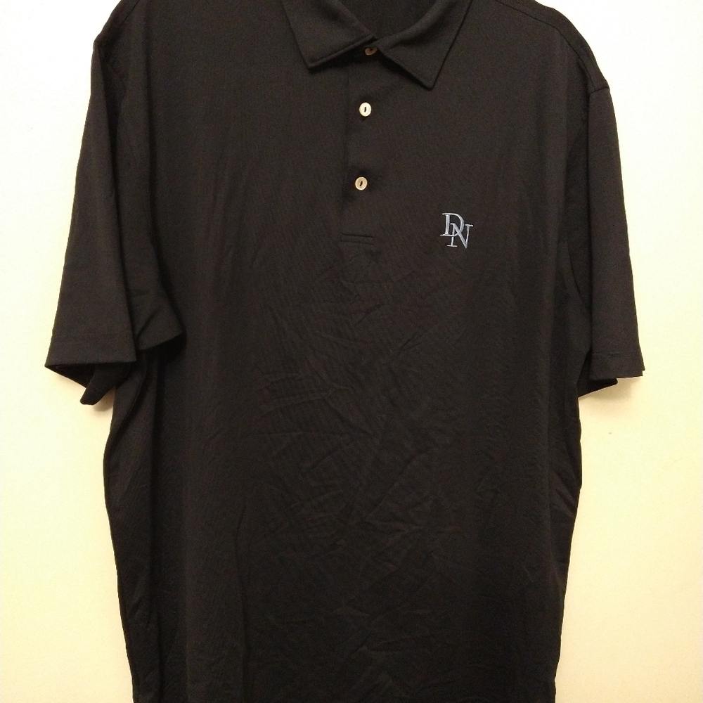 Peter Millar Summer Comfort Black Short Sleeve Polo Golf Shirt Men's sz Large - Picture 3 of 6